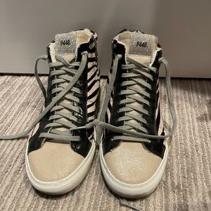P448 mid sneakers/ Golden Goose style